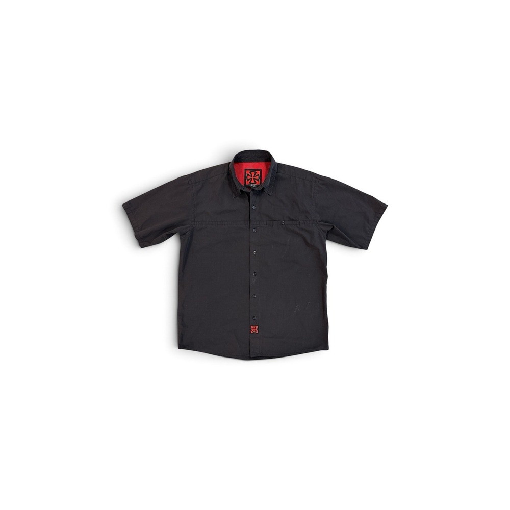 Vintage Independent Trucks Shirt Men Black Sz M Stretch Nylon Skateboarding Y2K